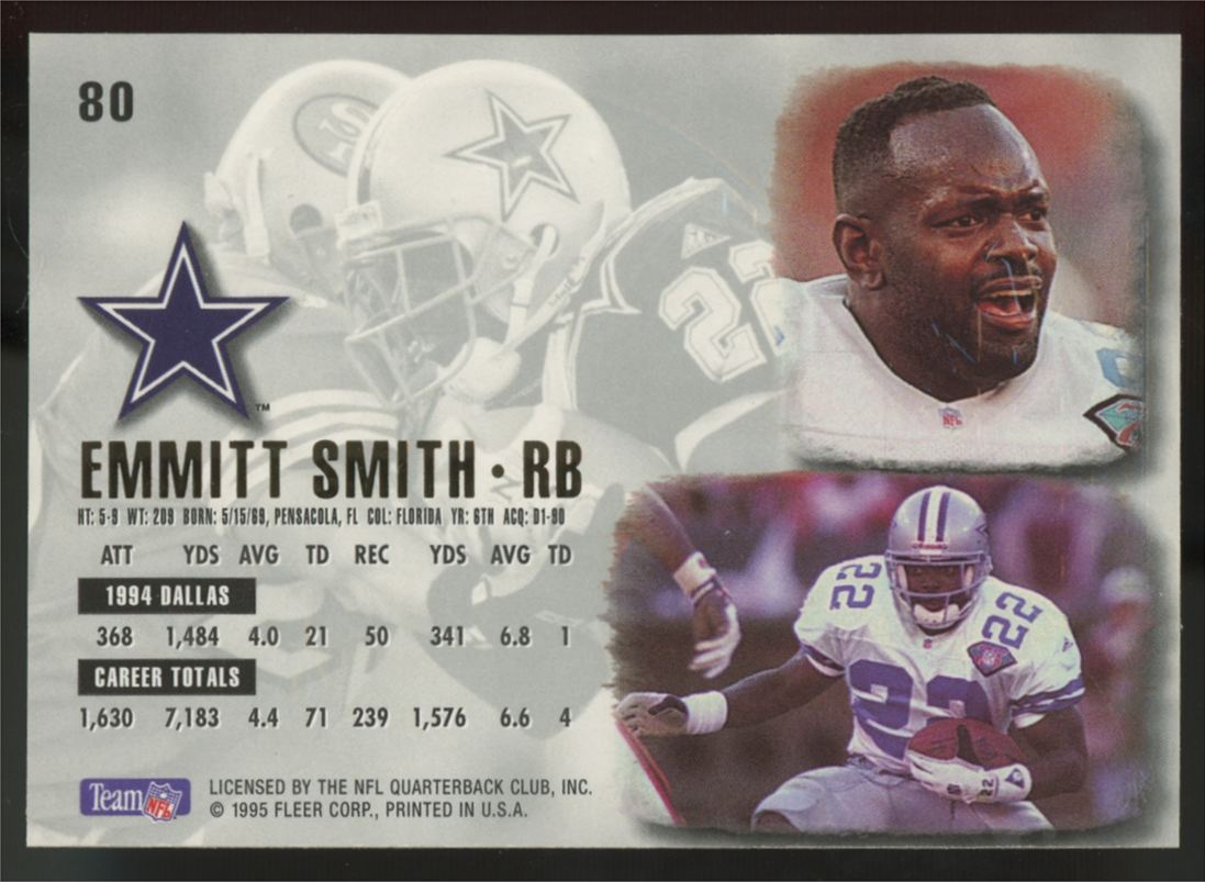 1995 Fleer Ultra Emmitt Smith Gold Medallion Edition #80