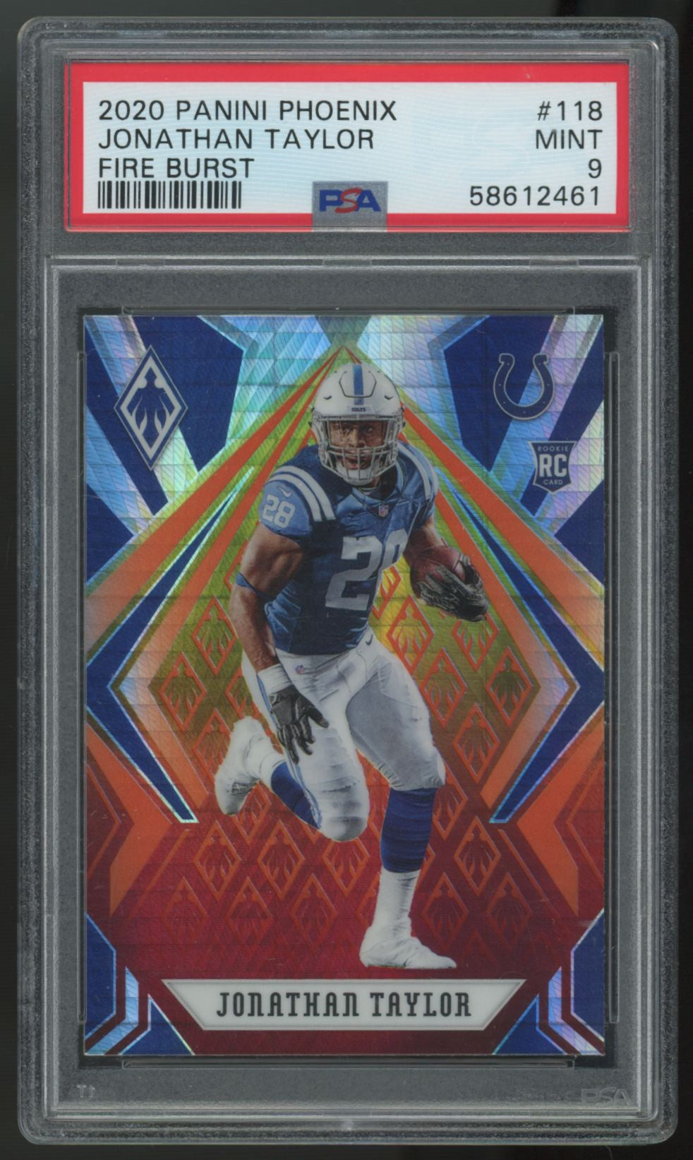 2020 Panini Phoenix Jonathan Taylor RC Fire Burst #118 PSA 9