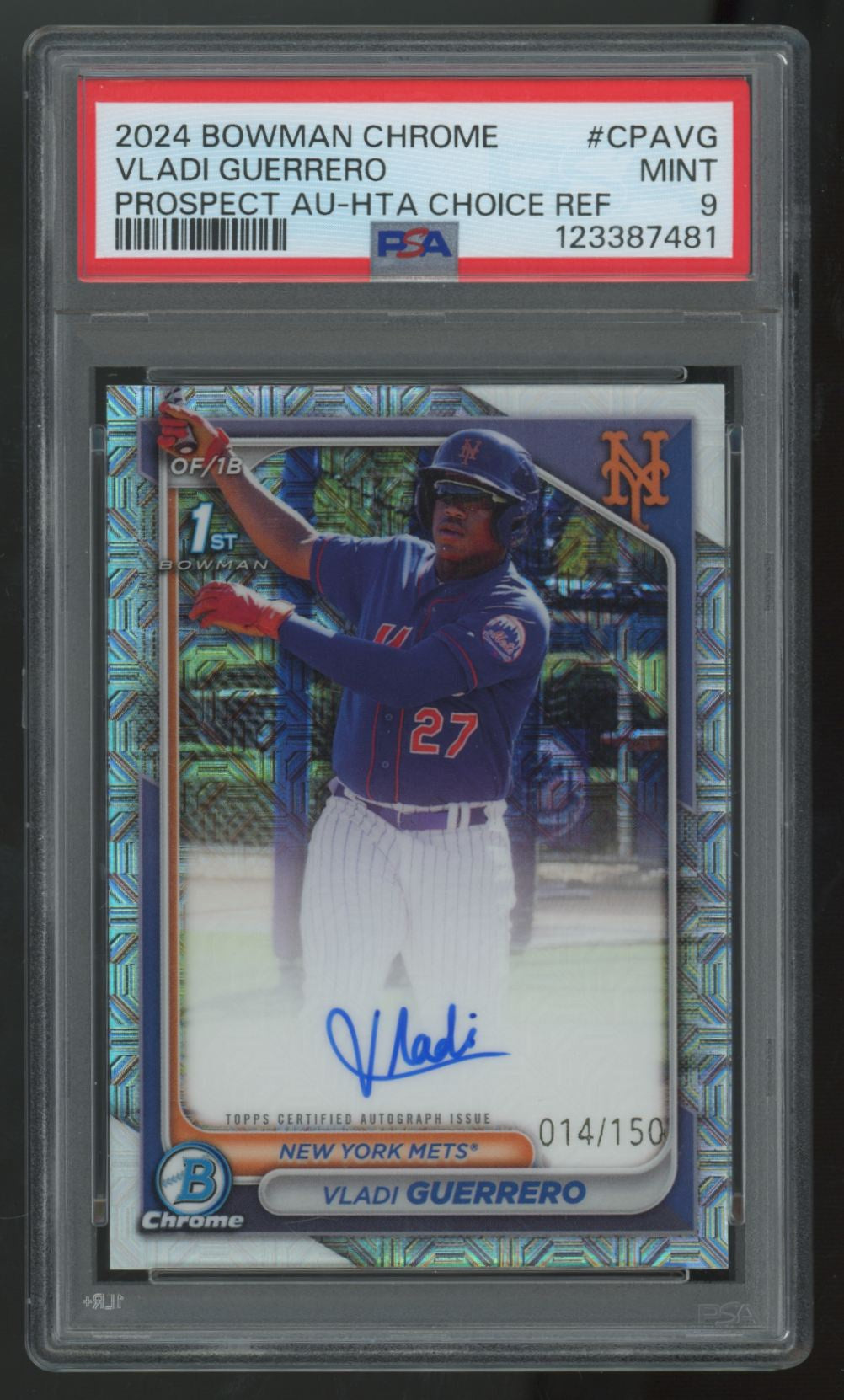 2024 Bowman Chrome Vladi Guerrero 1st Prospect HTA Choice Auto /150 PSA 9