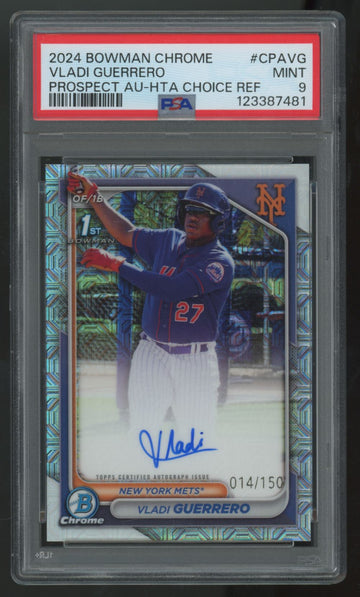 2024 Bowman Chrome Vladi Guerrero 1st Prospect HTA Choice Auto /150 PSA 9