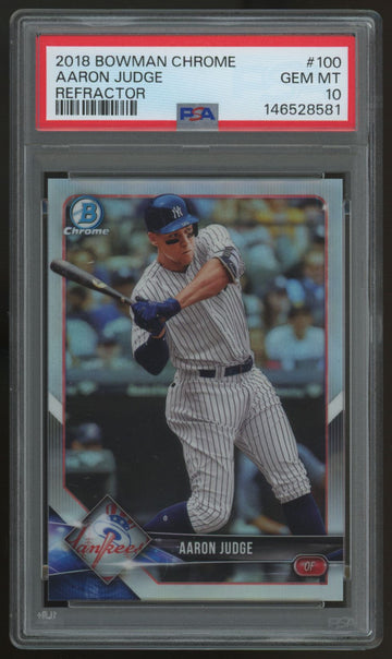 2018 Bowman Chrome Aaron Judge Refractor /499 #100 PSA 10