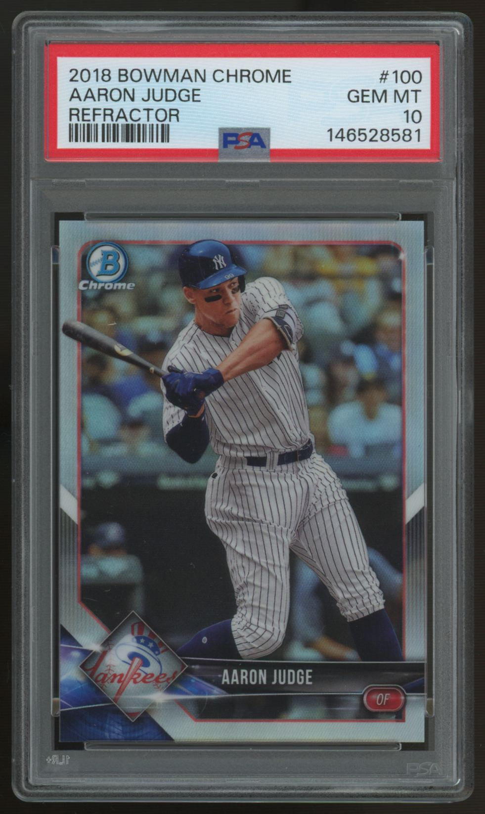 2018 Bowman Chrome Aaron Judge Refractor /499 #100 PSA 10