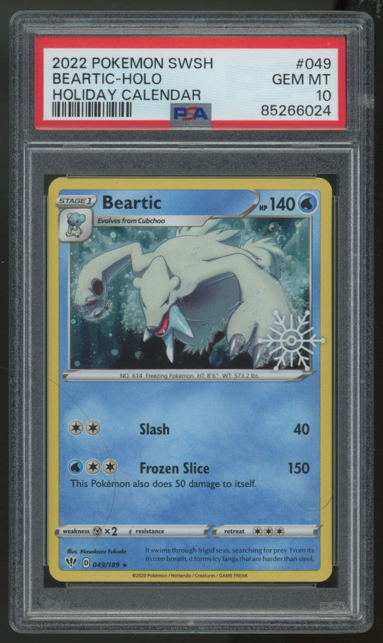2022 Pokemon Beartic Holiday Calendar Holo #049 PSA 10
