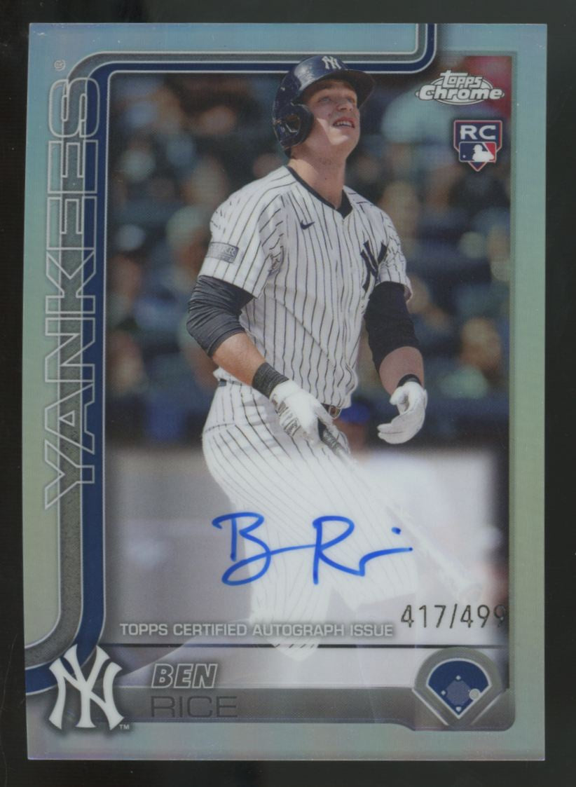 2025 Topps Chrome Ben Rice RC Refractor Auto /499 #RA-BR