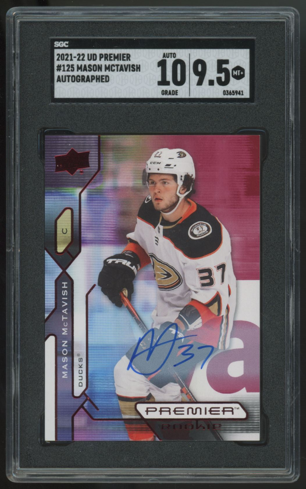 2021-22 Upper Deck Premier Mason McTavish RC Premier Auto #125 SGC 9.5 10