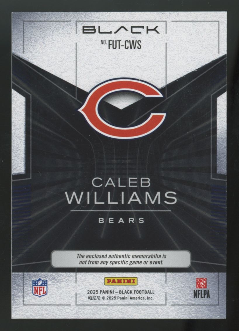 2025 Panini Black Caleb Williams Royal Futuristic Patch /149 #FUT-CWS