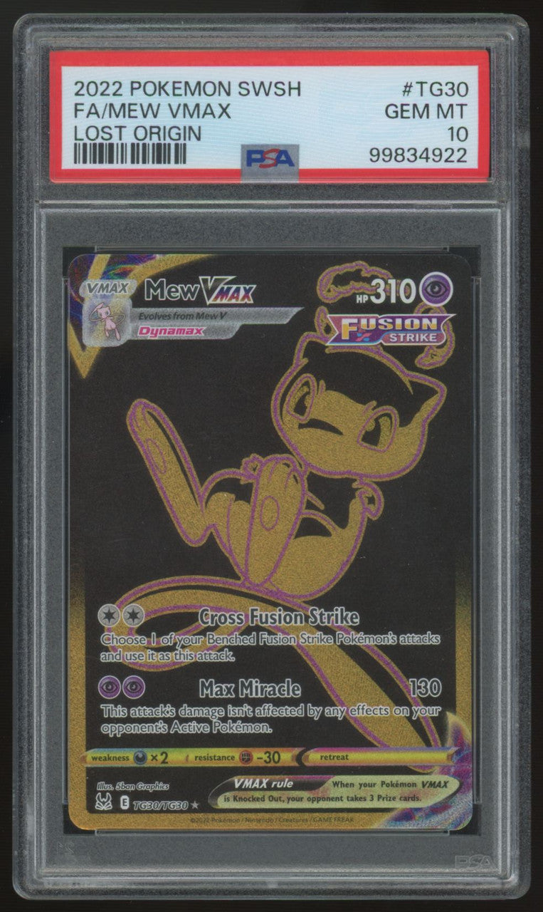 2022 Pokemon Mew VMAX Lost Origin Full Art #TG30 PSA 10