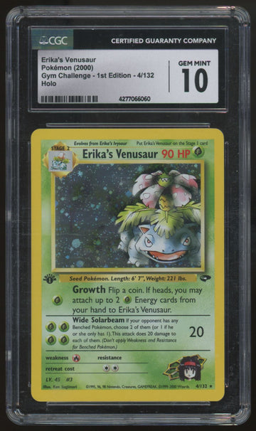 2000 Pokemon Erika's Venusaur Gym Challenge 1st Edition Holo #4 CGC 10