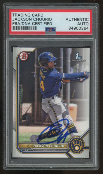 2022 Bowman Jackson Chourio 1st Prospect Signed IP Auto #BP-79 PSA Authentic