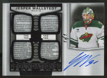 2024-25 Upper Deck The Cup Jesper Wallstedt Foundations Quad Tag Patch Auto 1/1