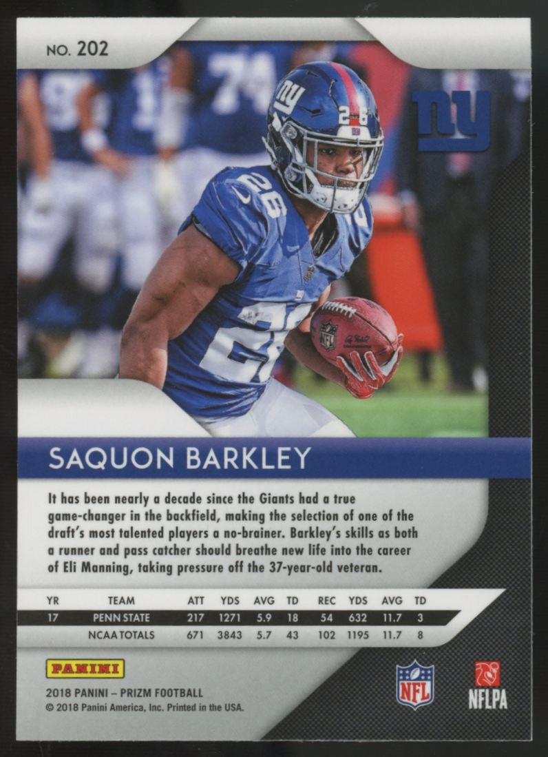 2018 Panini Prizm Saquon Barkley RC #202