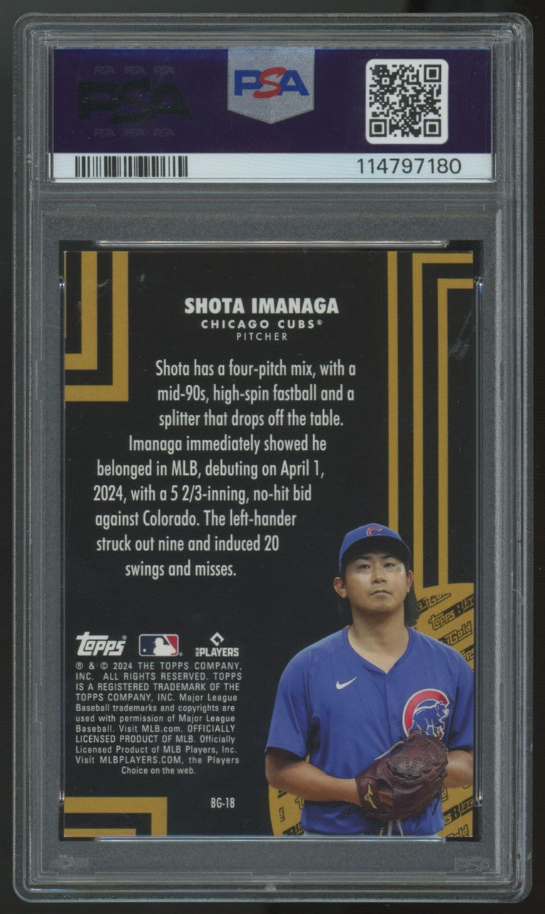 2024 Topps Update Shota Imanaga RC Black Gold-Gold /75 #BG-18 PSA 9