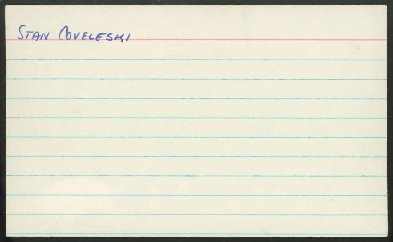 Stan Coveleski Signed Autographed Index Card JSA AW71341