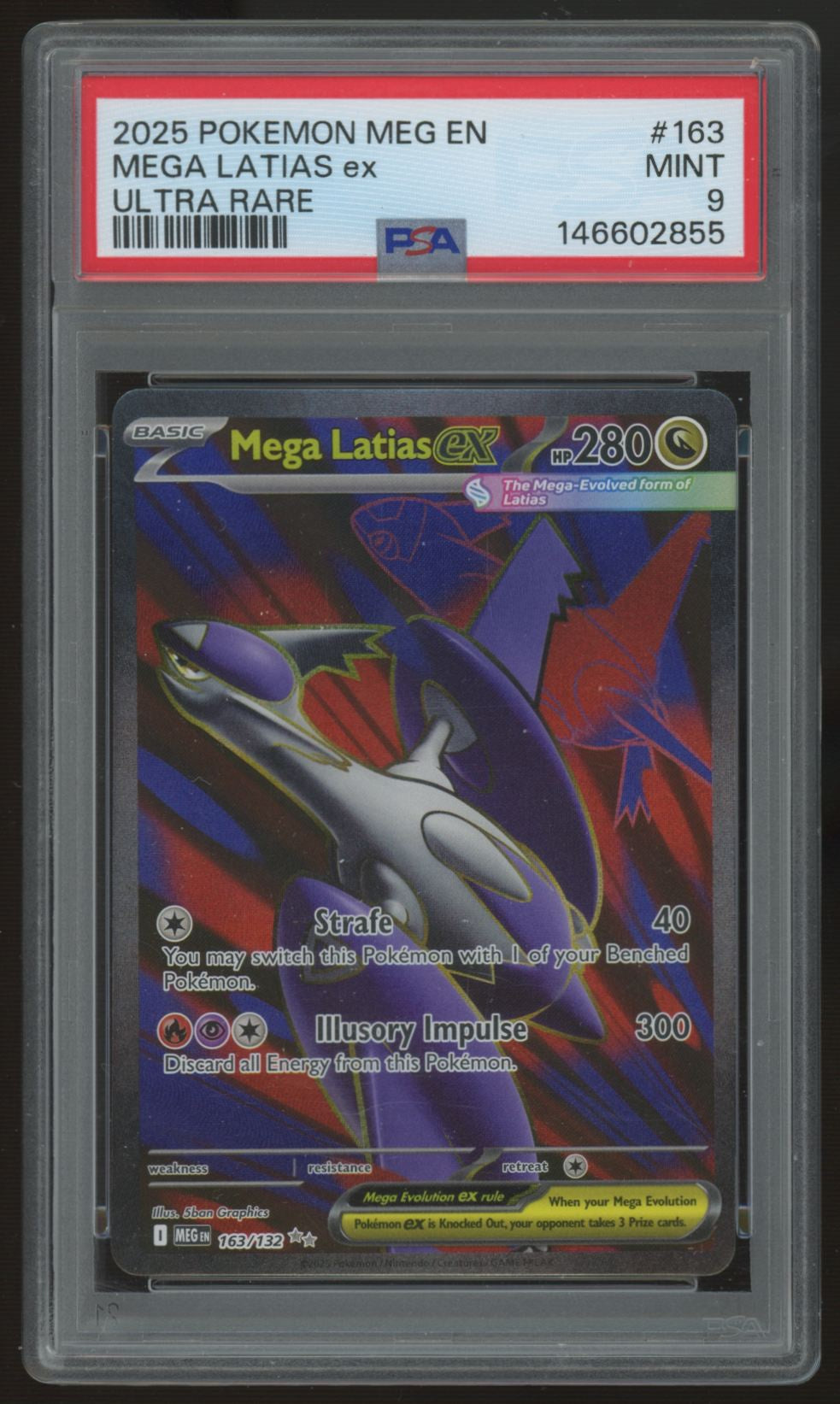 2025 Pokemon Mega Latias ex Evolution Ultra Rare #163 PSA 9