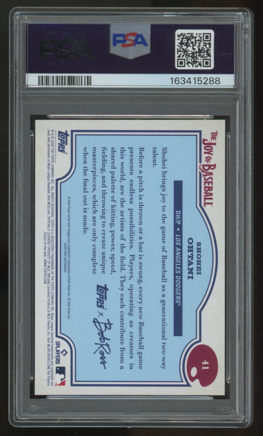 2025 Topps X Bob Ross Shohei Ohtani Sap Green /75 #41 PSA 8