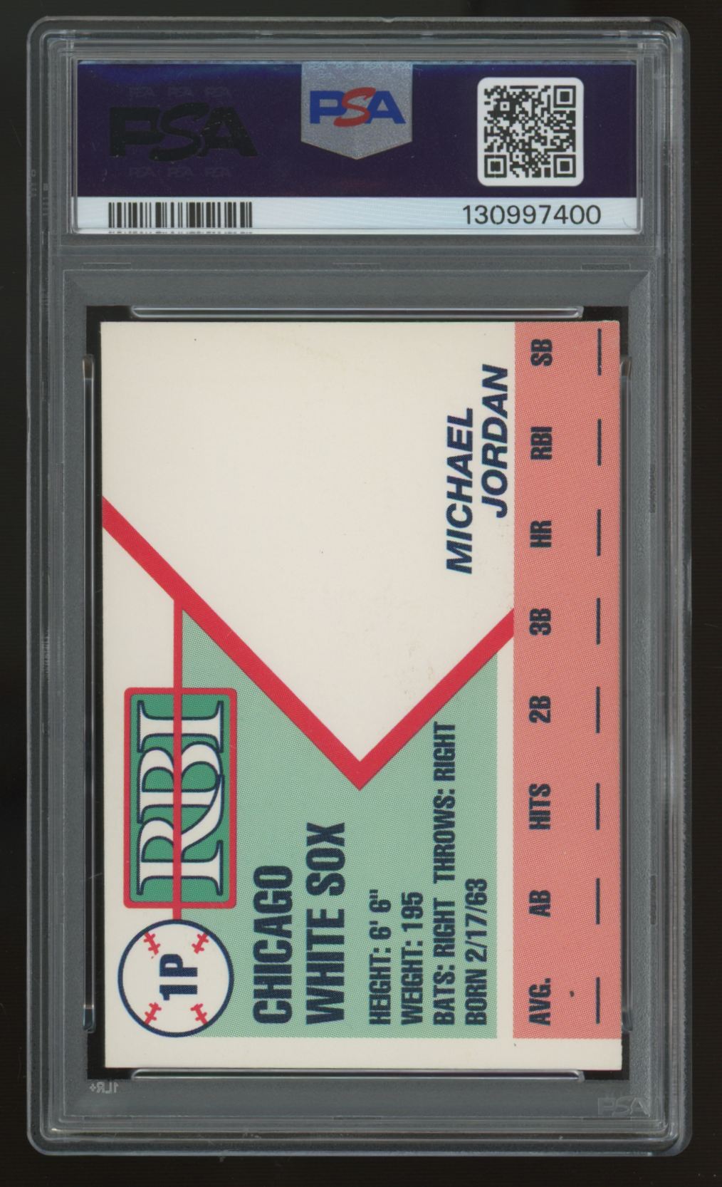 1991 RBI Magazine Michael Jordan Prototype Hand Cut #1P PSA Authentic