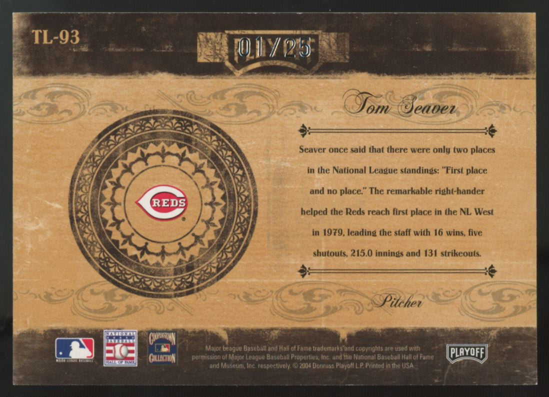 2004 Playoff Prime Cuts Tom Seaver 1992 Hall Of Fame Timeline /25 #TL-93