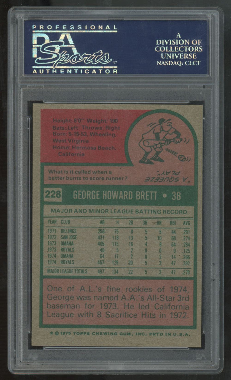 1975 Topps George Brett RC #228 PSA 7
