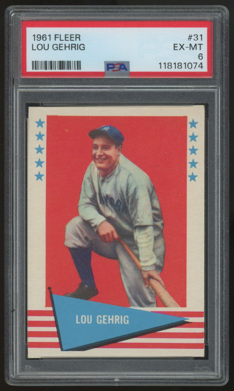 1961 Fleer Lou Gehrig #31 PSA 6