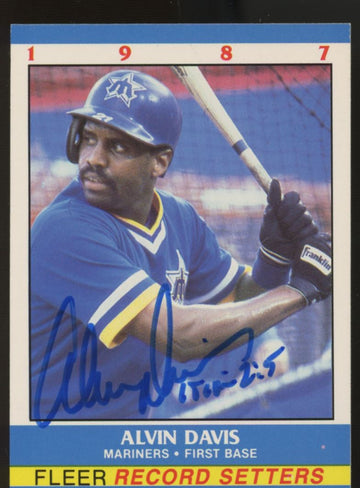 1987 Fleer Limited Edition Alvin Davis #5 Signed Auto JSA