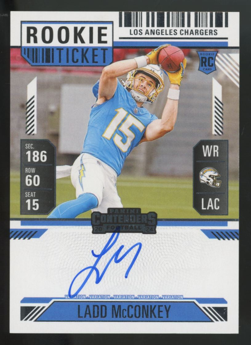 2024 Contenders Ladd McConkey RC Rookie Ticket Auto #110