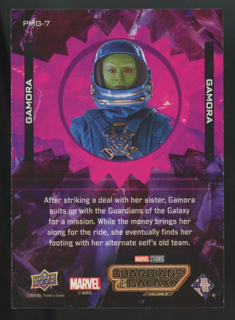 2024 UD Guardians Of The Galaxy Gamora Magenta Precious Metal Gems #PMG-7