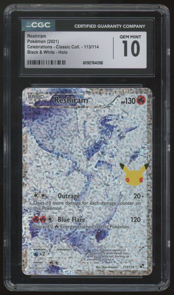 2021 Pokemon Reshiram Celebrations Classic Collection Holo #113 CGC 10