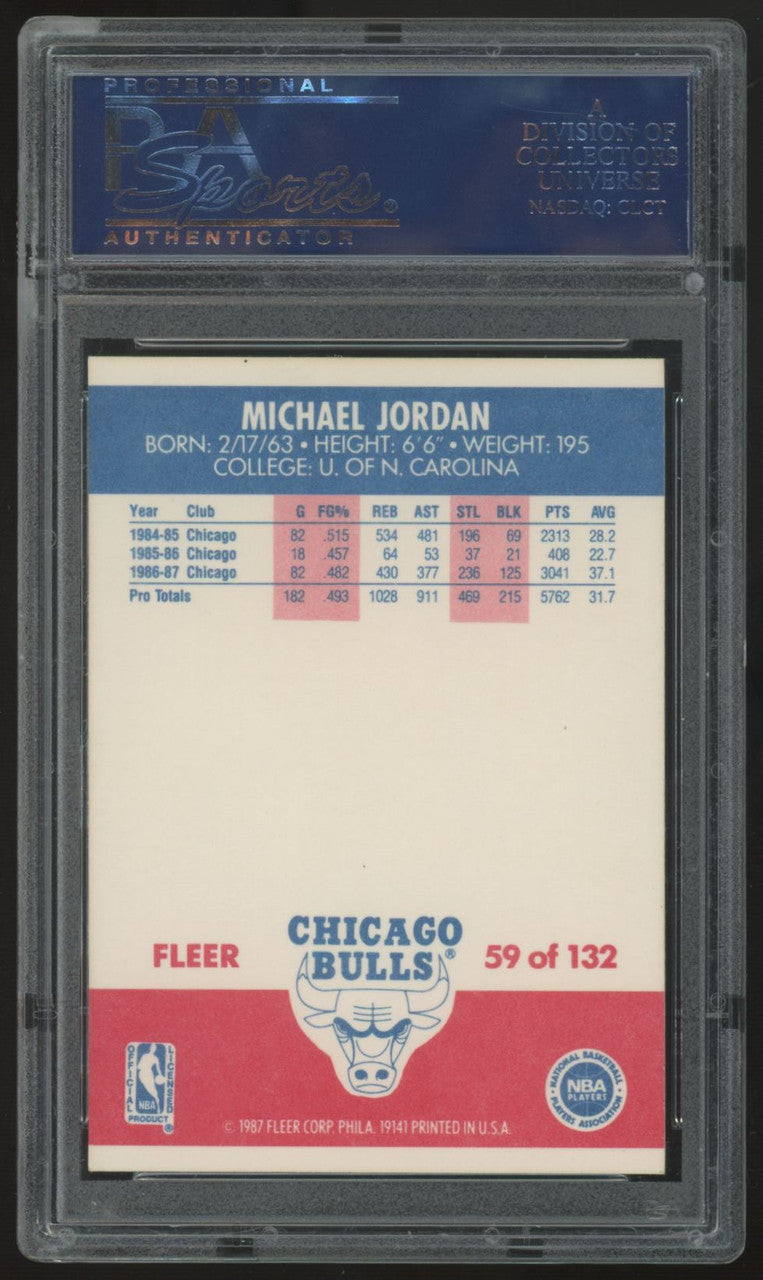 1987-88 Fleer Michael Jordan #59 PSA 8