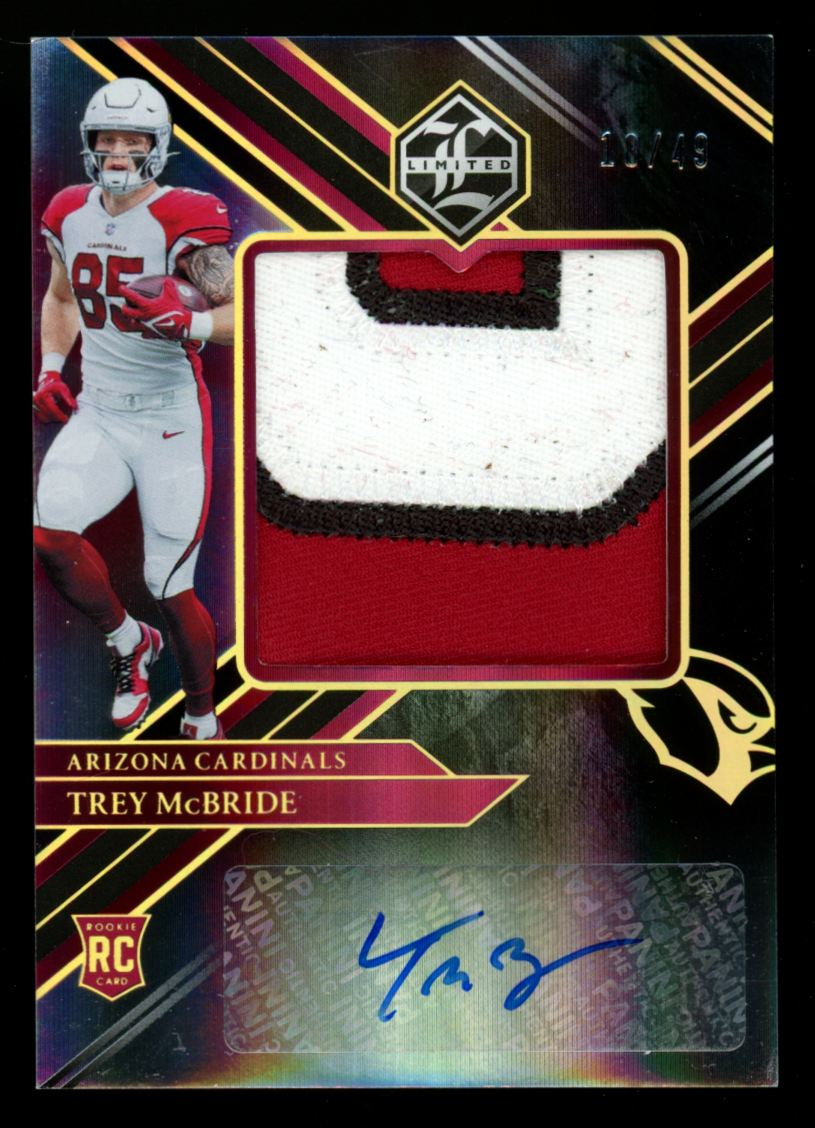 2022 Panini Limited Trey McBride RC Gold Spotlight Patch Auto RPA /49 #167