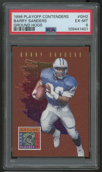 1996 Playoff Contenders Barry Sanders Ground Hogs #GH2 PSA 6