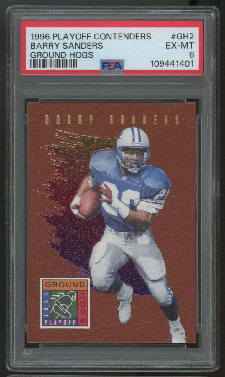 1996 Playoff Contenders Barry Sanders Ground Hogs #GH2 PSA 6
