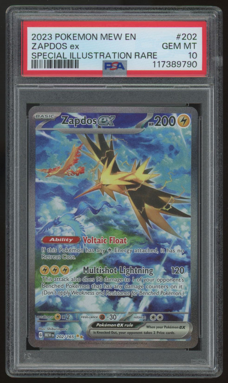 2023 Pokemon Zapdos ex 151 Special Illustration Rare #202 PSA 10