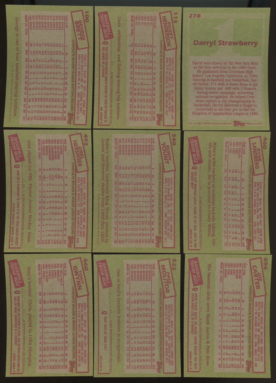 1985 Topps Baseball Complete Set (792) NM-MT Clemens Puckett McGwire RC