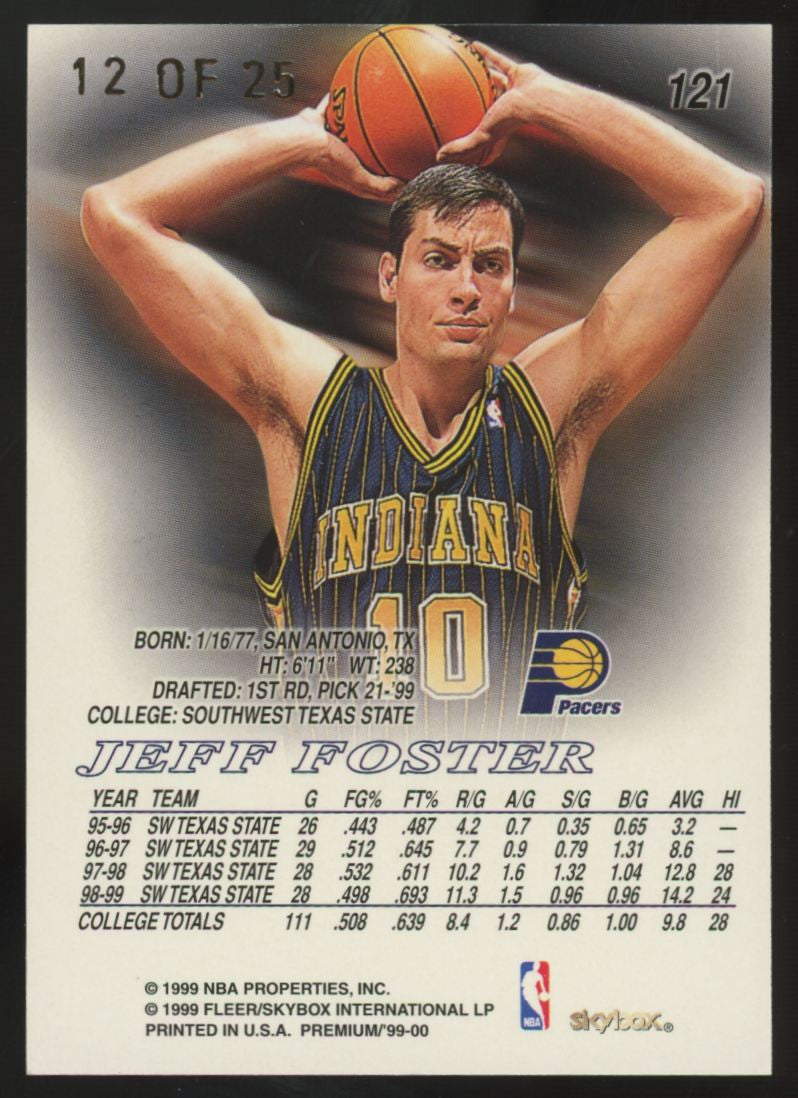 1999-00 Fleer Skybox Premium Jeff Foster RC Star Rubies /25 #121