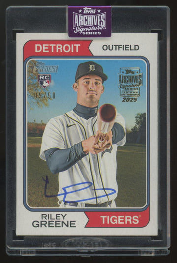 2025 Topps Archives Signature Series Riley Greene RC Auto /50 #48