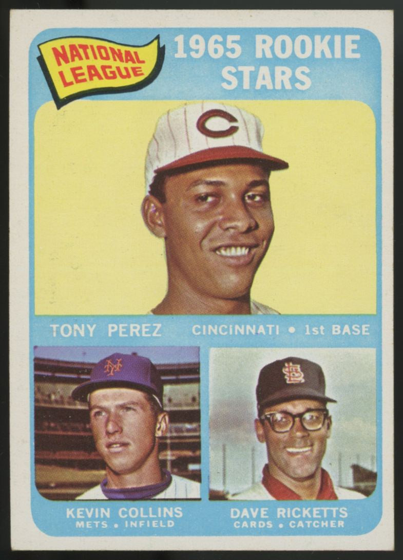 1965 Topps Tony Perez / Kevin Collins / Dave Ricketts RC Rookie Stars #581 EX+