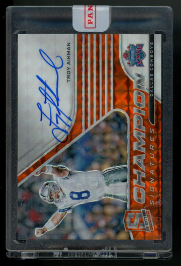 2021 Panini Spectra Troy Aikman Neon Orange Champion Auto /5 #CS-TA
