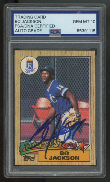 1987 Topps Bo Jackson RC Future Stars Signed IP Auto #170 PSA Authentic