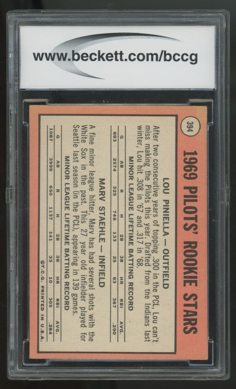 1969 Topps Piniella/Staehle RC Rookie Stars #394 BCCG 8