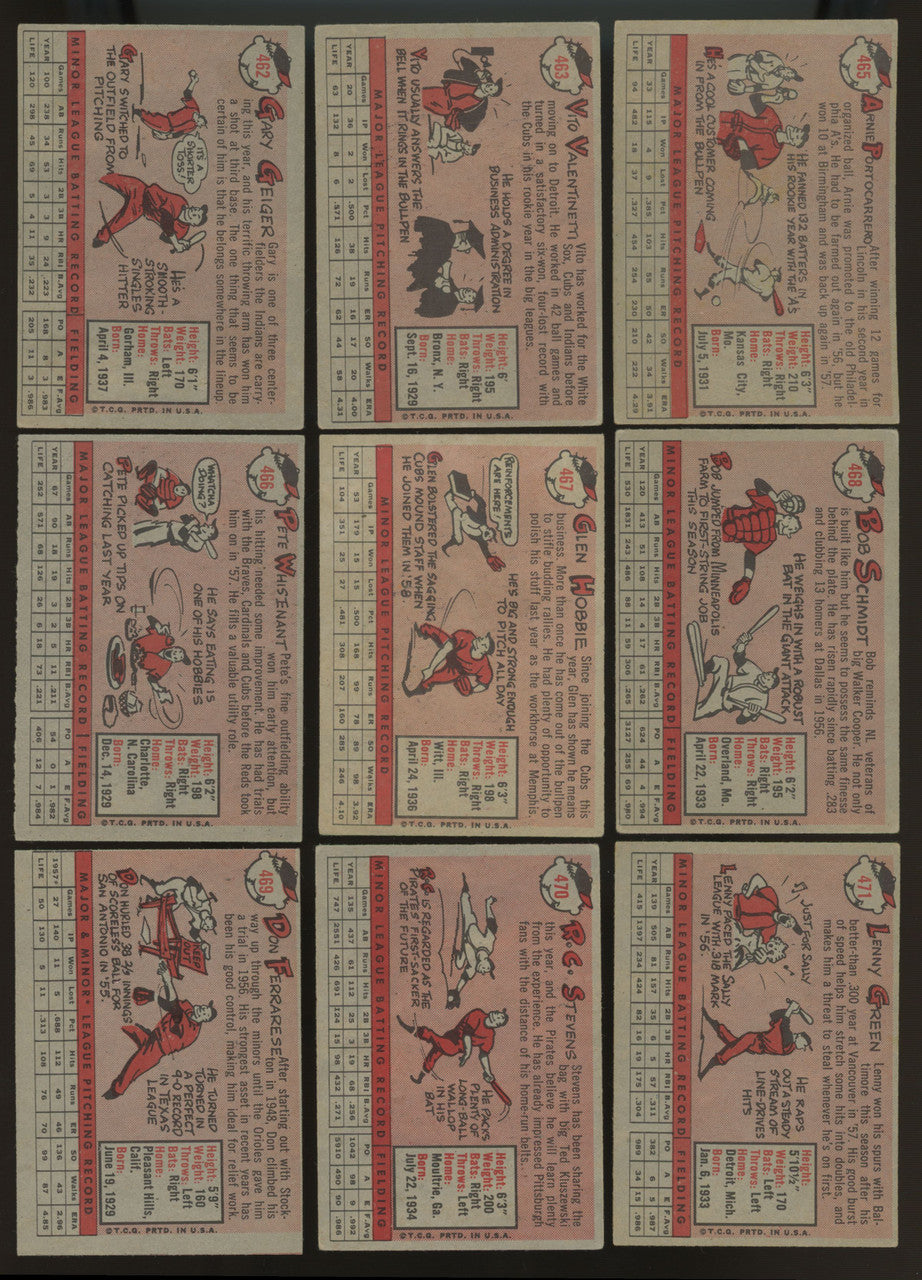 1958 Topps Baseball Near Complete Set (401/495) VG-EX