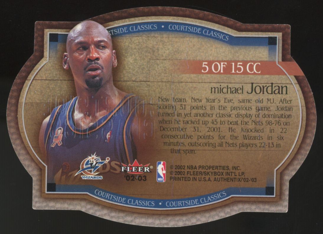 2002-03 Fleer Authentix Michael Jordan Courtside Classics Die-Cut #5