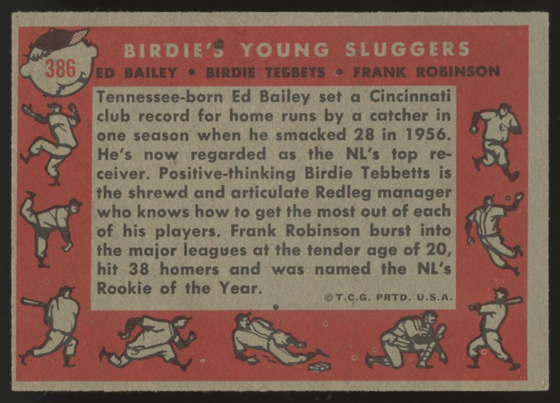 1958 Topps Birdie's Young Sluggers Robinson #386 EX