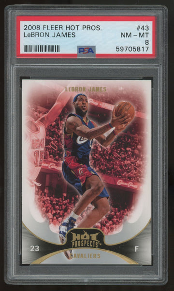 2008-09 Fleer Hot Prospects LeBron James #43 PSA 8