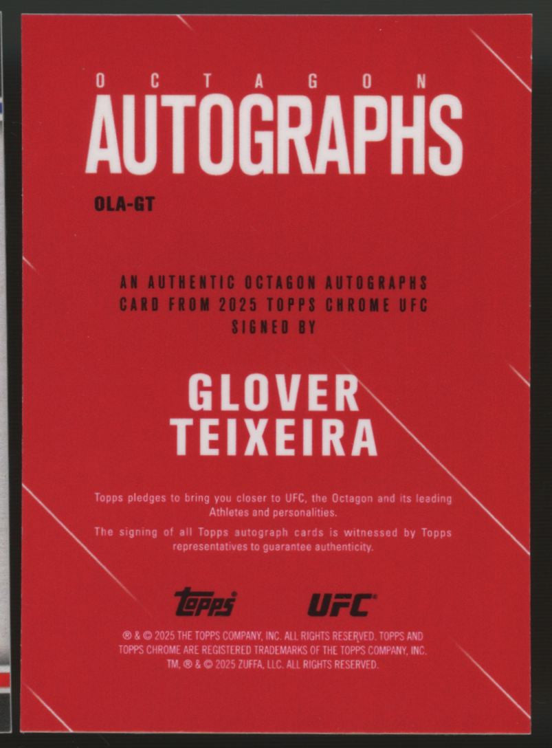 2025 Topps Chrome UFC Glover Teixeira Octagon Autographs #OLA-GT
