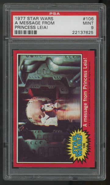 1977 Topps Star Wars Series 2 A Message From Princess Leia! #106 PSA 9