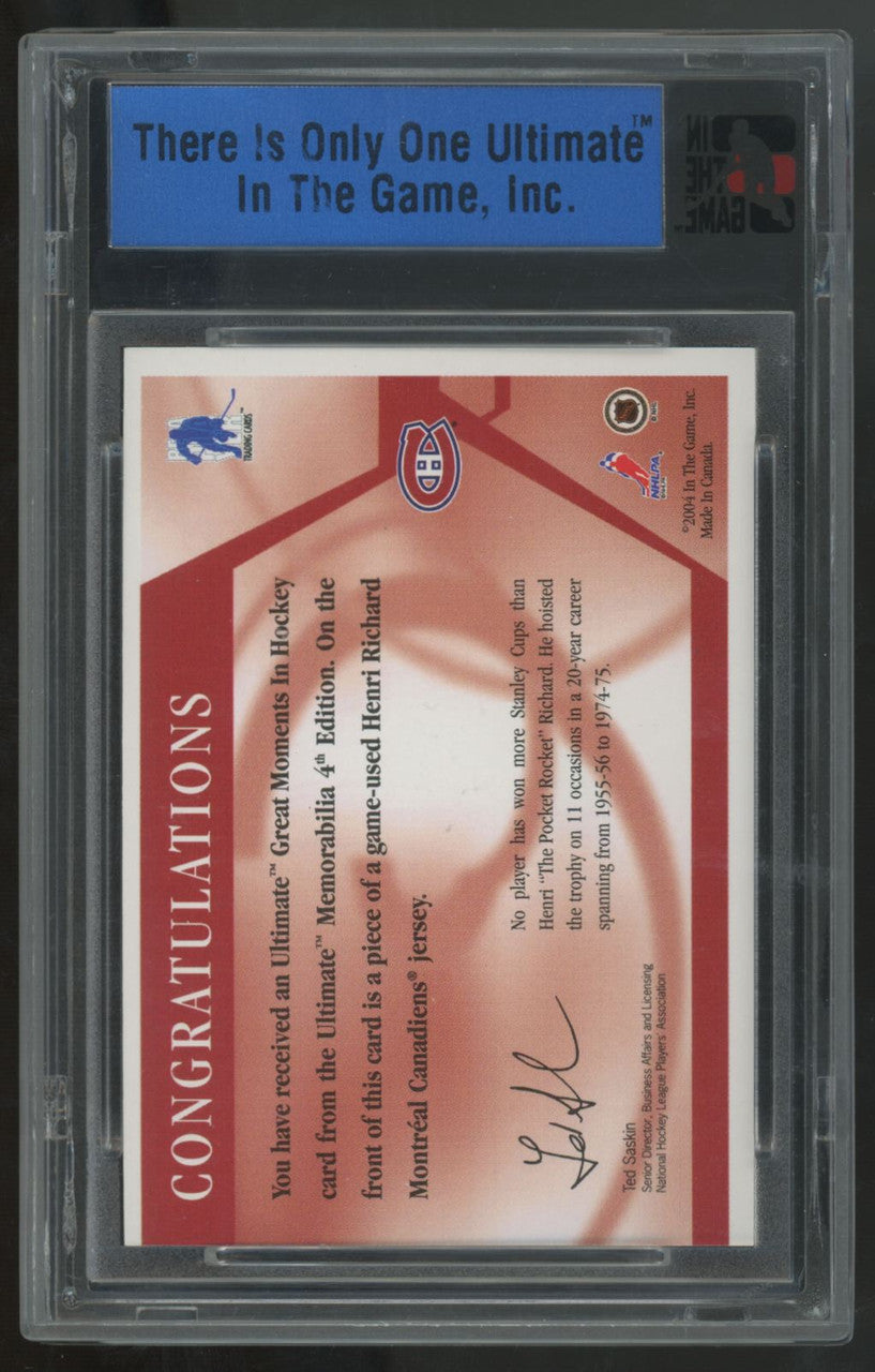 2003-04 In The Game Ultimate Vault Henri Richard Ruby Great Moments Patch 1/1