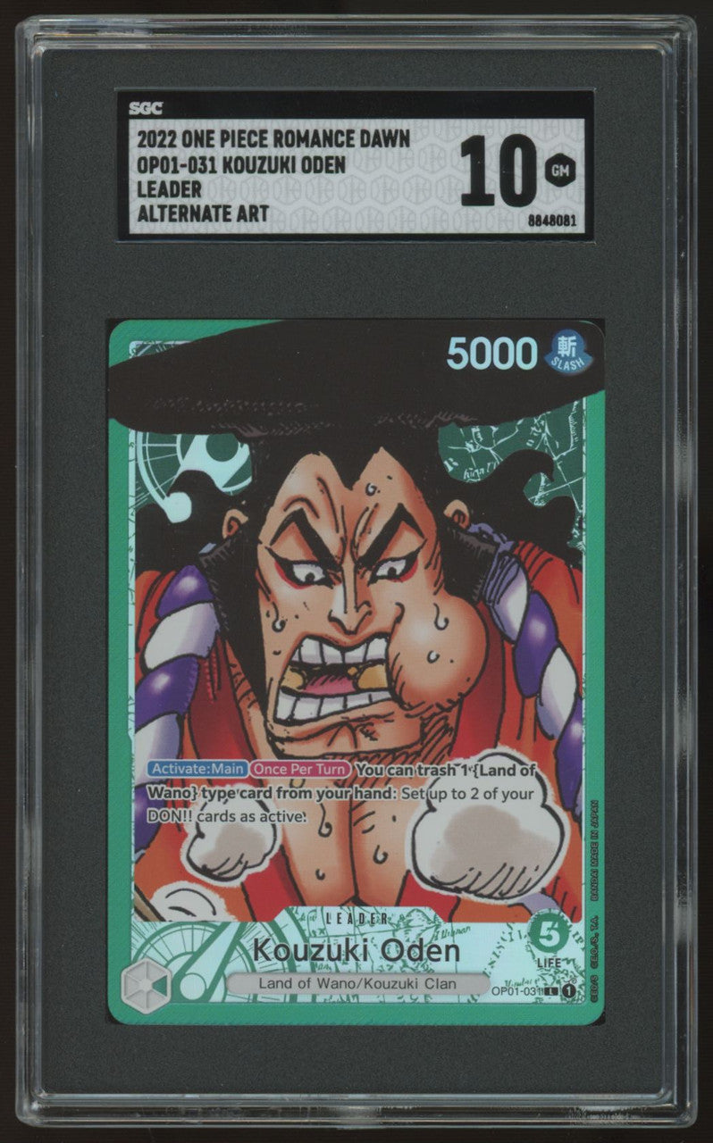 2022 One Piece Kouzuki Oden Romance Dawn Alternate Art #OP01-031 SGC 10
