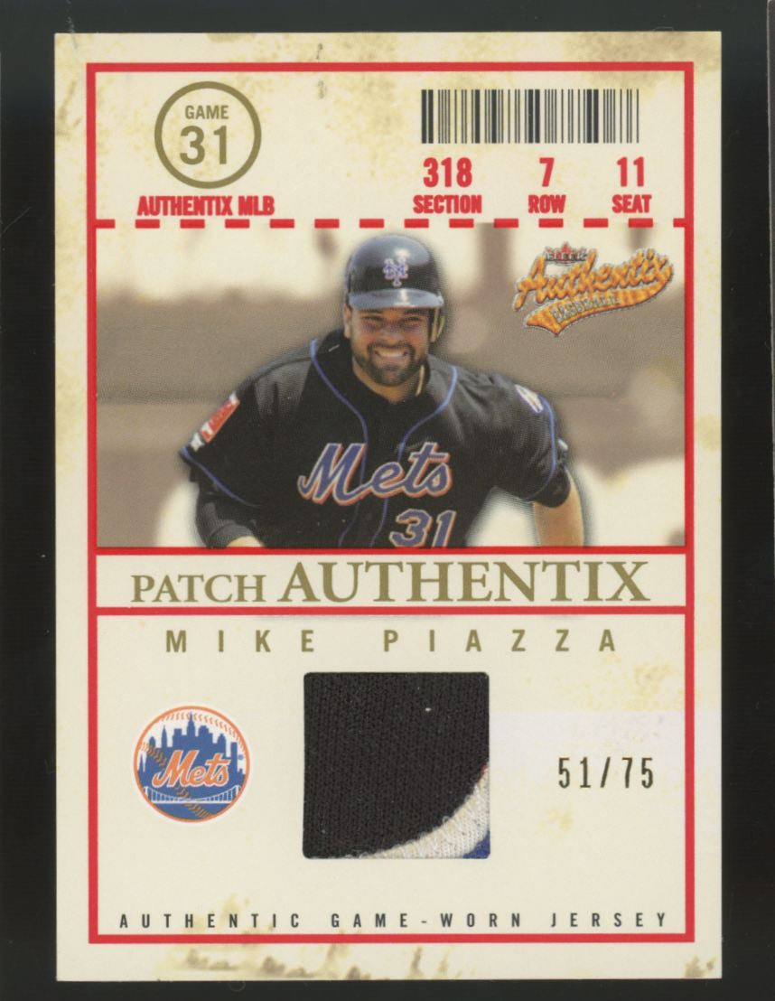 2005 Fleer Authentix Mike Piazza General Admission Patch /75 #PA-MP