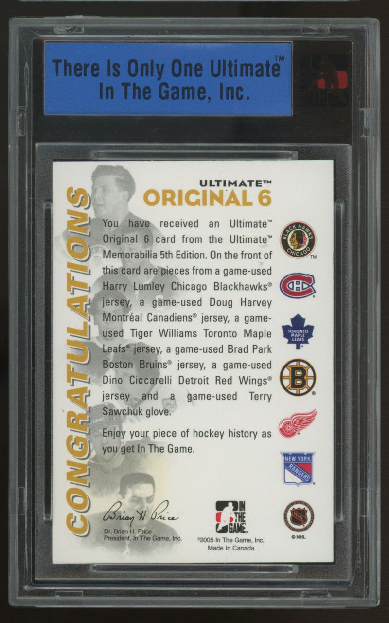 2005/06 In The Game Hockey Ultimate Vault Original 6 Relic 1/1