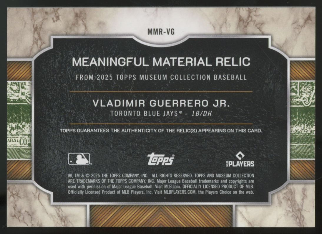 2025 Topps Museum Collection Vladimir Guerrero Jr. Meaningful Sapphire Patch /35